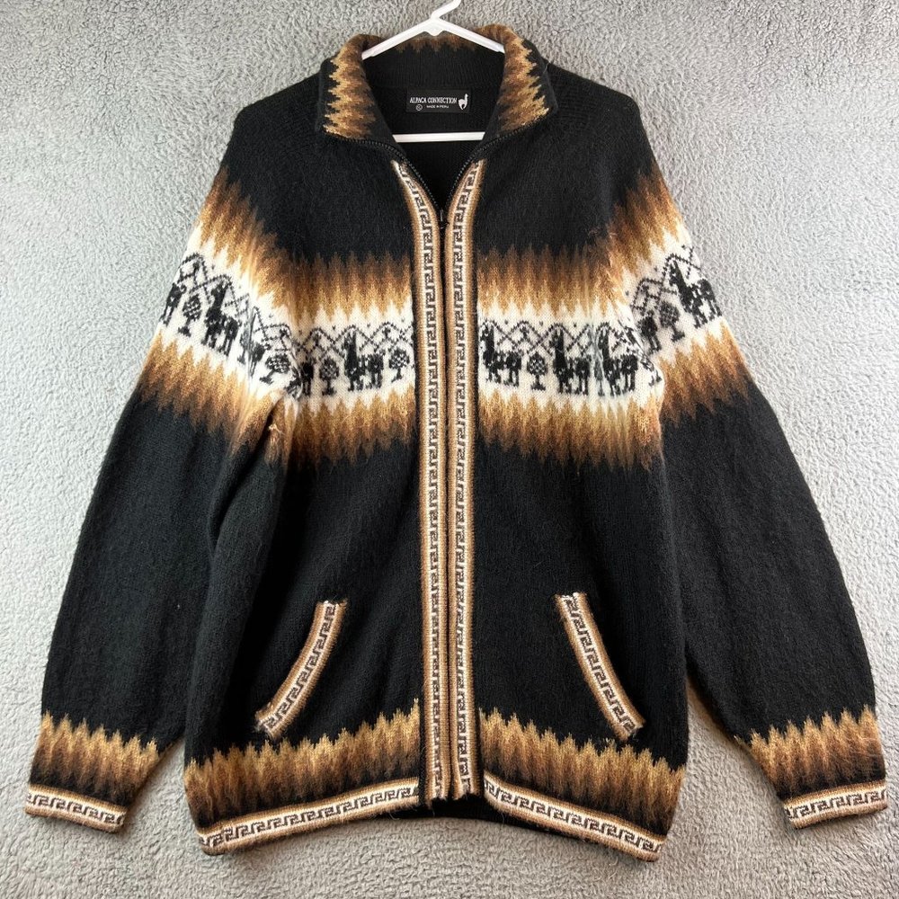 Alpaca Connection wool Alpaca Full Zip Size XL Southwest sweater